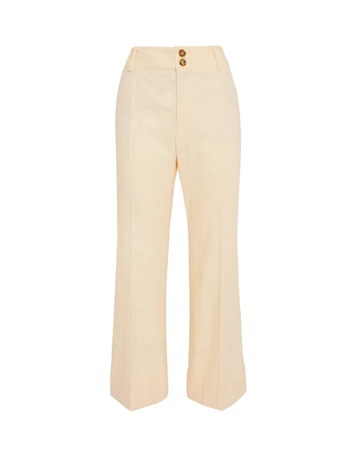 La Doublej Hendrix Pants Solid Cream In Shot Cotton Women Shorts and Pants
