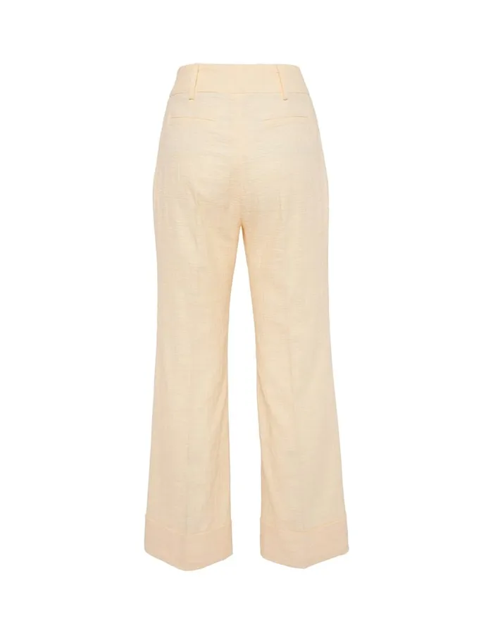La Doublej Hendrix Pants Solid Cream In Shot Cotton Women Shorts and Pants