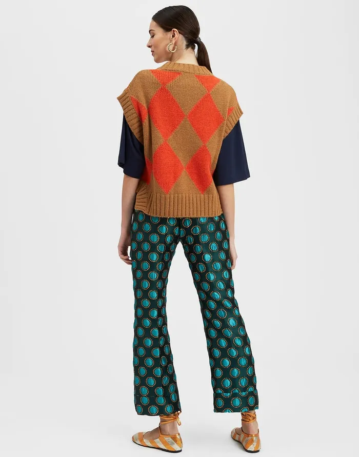 La Doublej Hendrix Pants Winter Sun Emerald In Jacquard Women Shorts and Pants