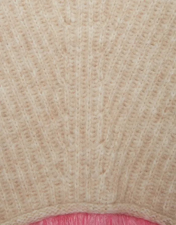 La Doublej High Kick Sweater Ivory In Wool With Feathers Women Knitwear