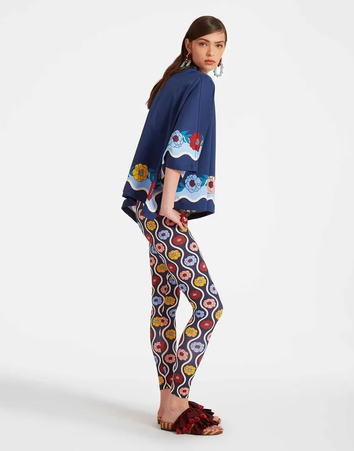 La Doublej Leggings Whitsun Mini Blue In Skinny Jersey Women Loungewear