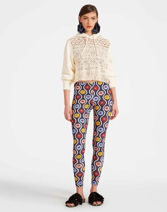 La Doublej Leggings Whitsun Mini Blue In Skinny Jersey Women Loungewear