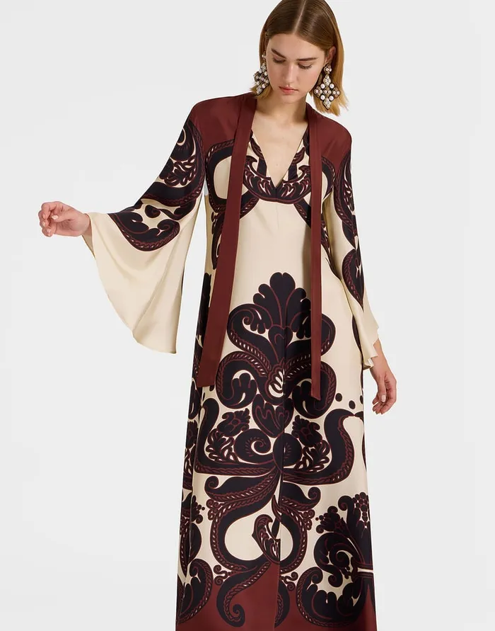 La Doublej Magnifico Dress Corsini Place Cream In Silk Twill Women Party Dressing