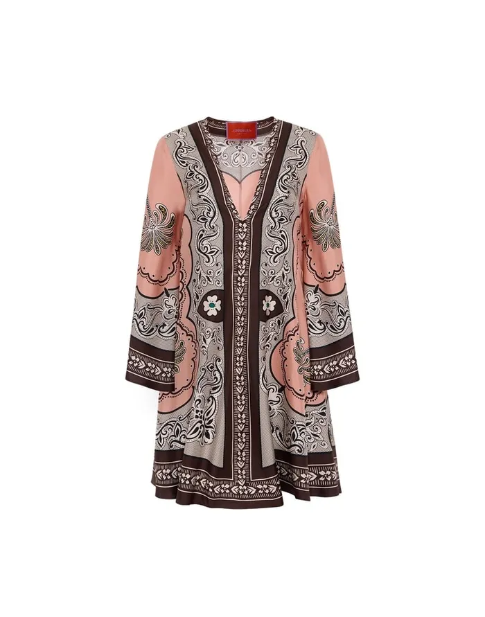 La Doublej Mini Magnifico Dress Mirage Place Pink In Silk Twill Women Dresses