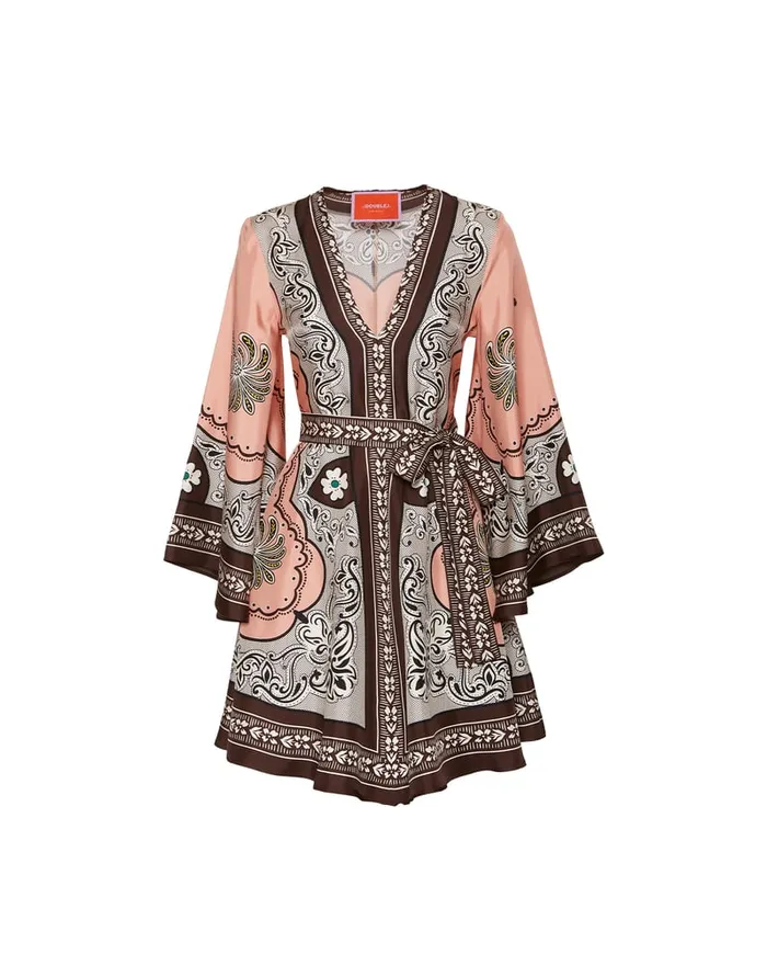 La Doublej Mini Magnifico Dress Mirage Place Pink In Silk Twill Women Dresses