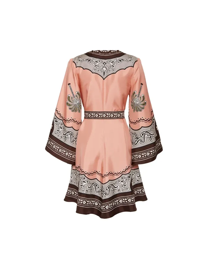 La Doublej Mini Magnifico Dress Mirage Place Pink In Silk Twill Women Dresses