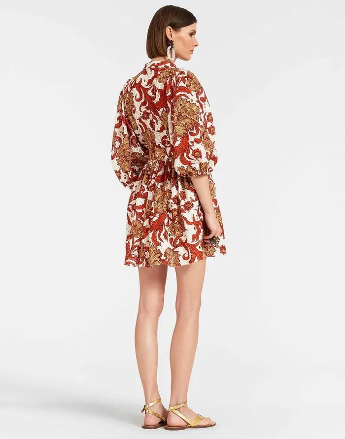 La Doublej Mini Portofino Dress Reef White In Printed Lace Women Dresses