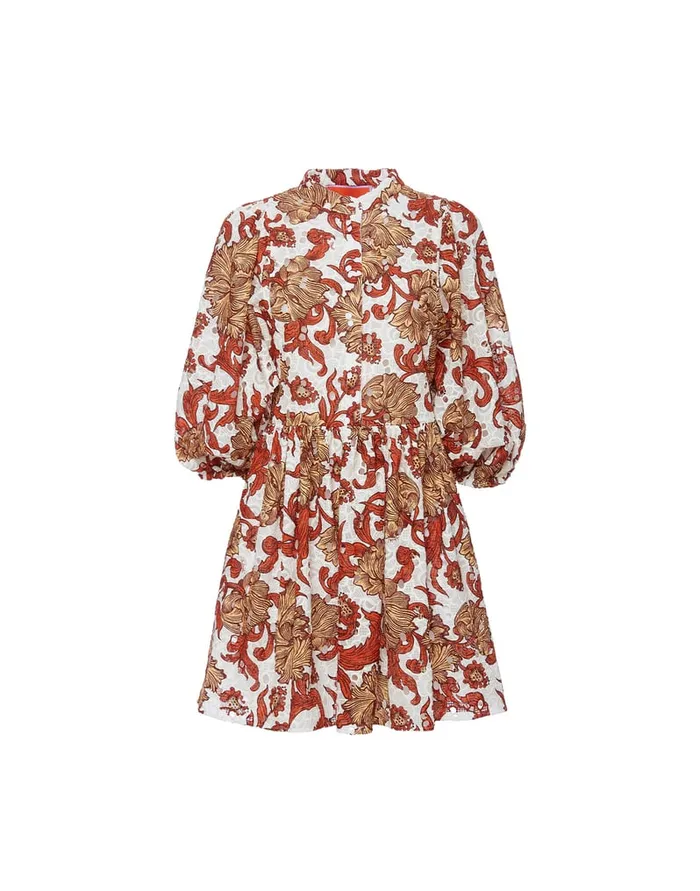 La Doublej Mini Portofino Dress Reef White In Printed Lace Women Dresses