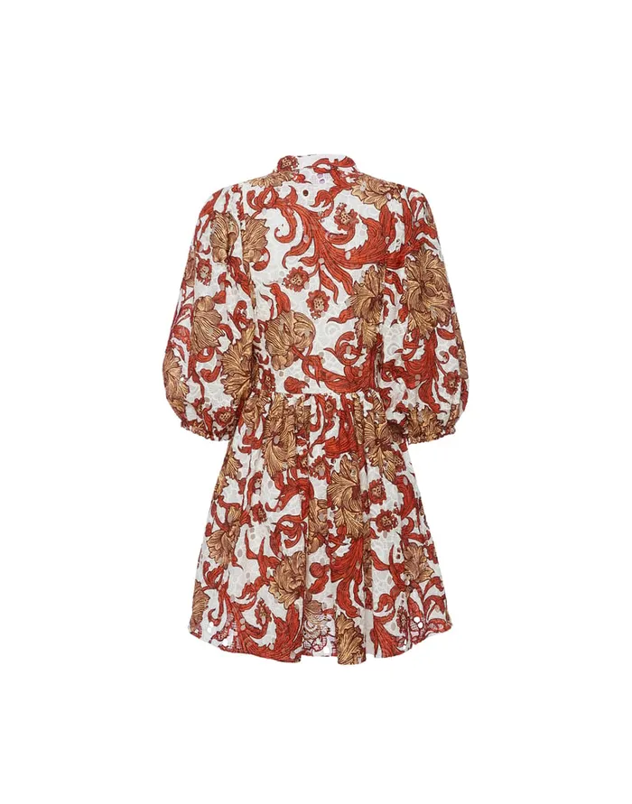 La Doublej Mini Portofino Dress Reef White In Printed Lace Women Dresses