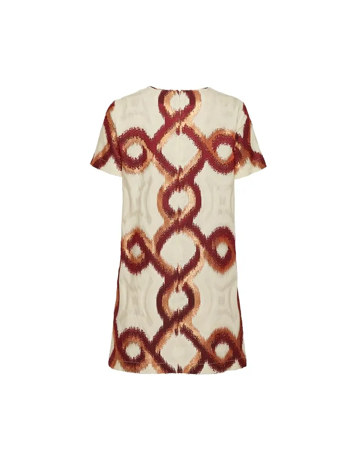 La Doublej Mini Swing Dress Tackle Burgundy In Jacquard Women Party Dressing