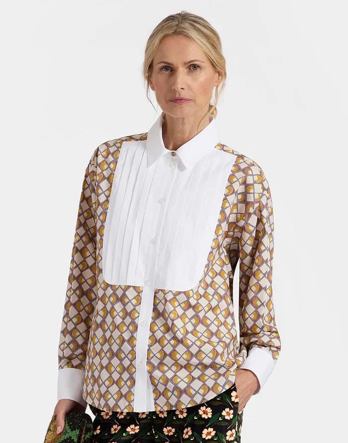 La Doublej Peggy Shirt HalfLight Micro Cream In Poplin Cotton Women Shirts and Tops