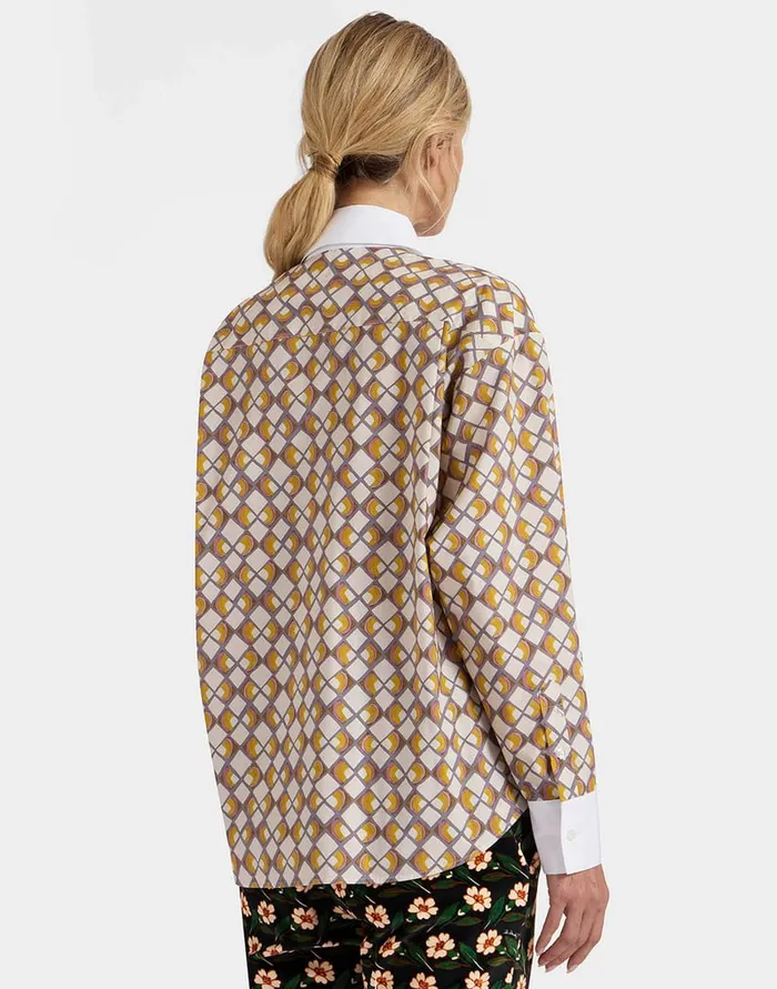 La Doublej Peggy Shirt HalfLight Micro Cream In Poplin Cotton Women Shirts and Tops