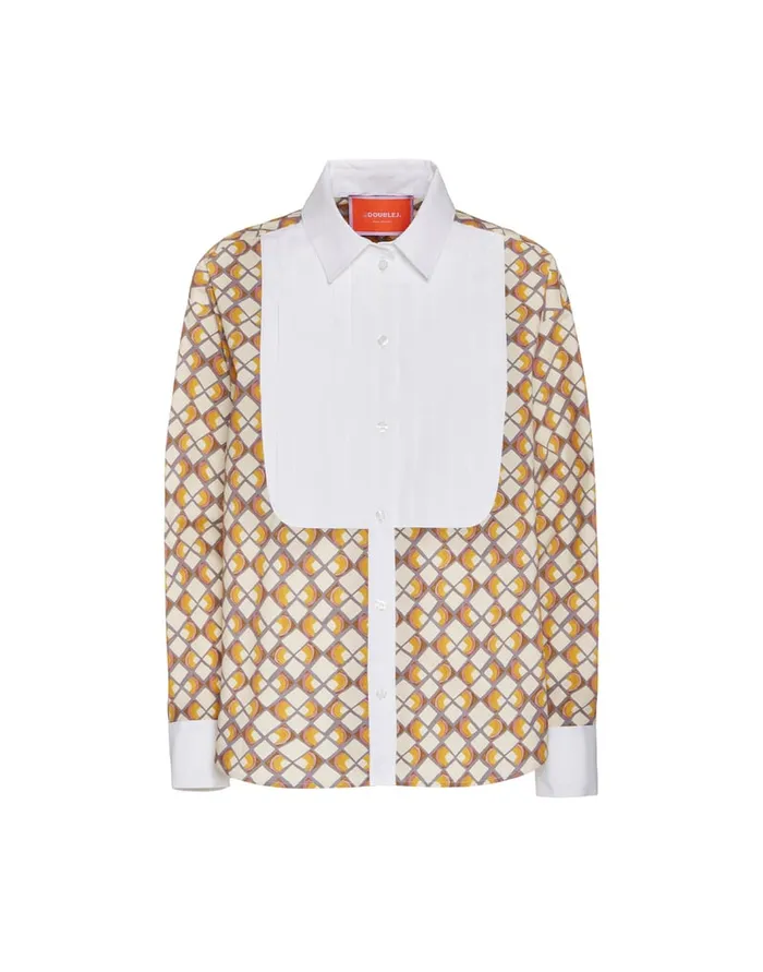 La Doublej Peggy Shirt HalfLight Micro Cream In Poplin Cotton Women Shirts and Tops