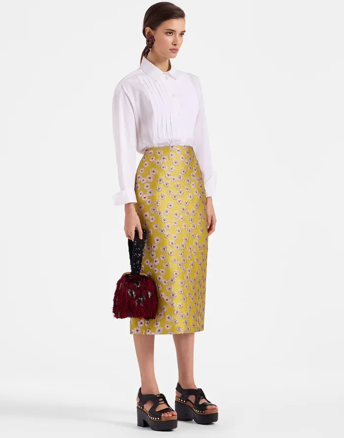 La Doublej Pencil Skirt Margarita In Jacquard Women Skirts