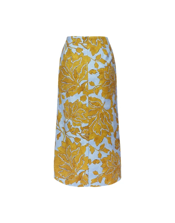 La Doublej Pencil Skirt Tangle Light Blue In Shot Cotton Women Skirts