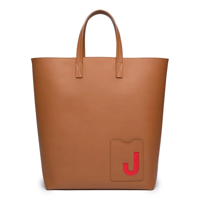 La Doublej Shopper Tote Bag Marrone In Saffiano Leather Women Bags and Pochettes