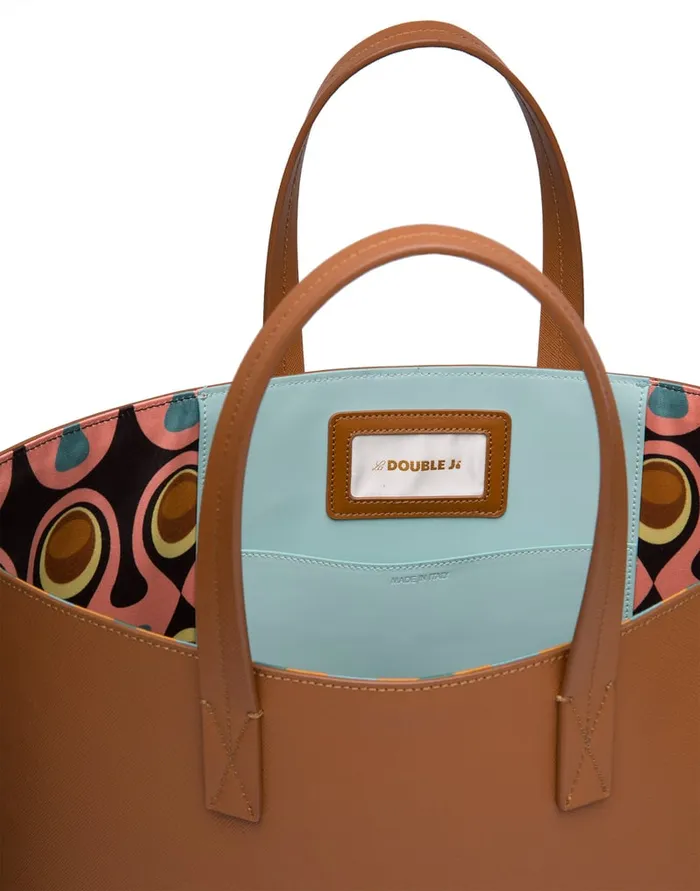 La Doublej Shopper Tote Bag Marrone In Saffiano Leather Women Bags and Pochettes