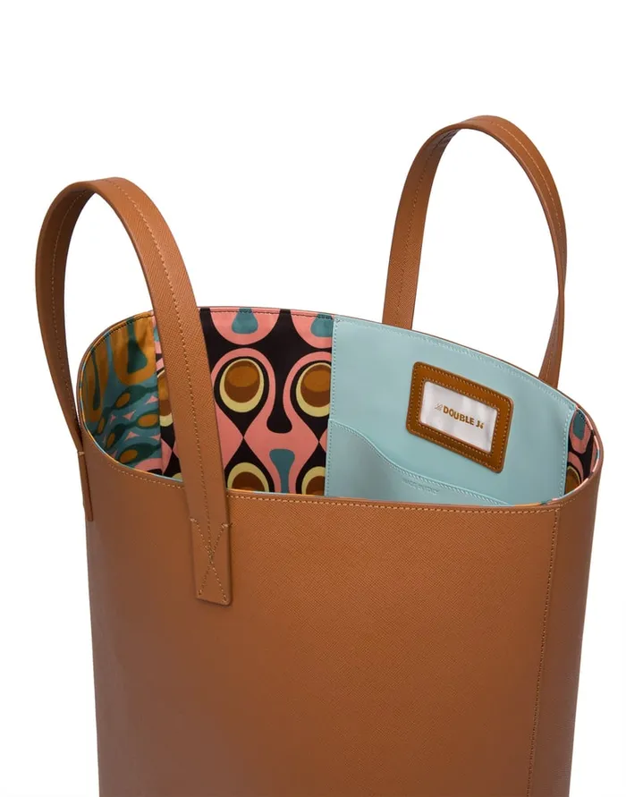 La Doublej Shopper Tote Bag Marrone In Saffiano Leather Women Bags and Pochettes
