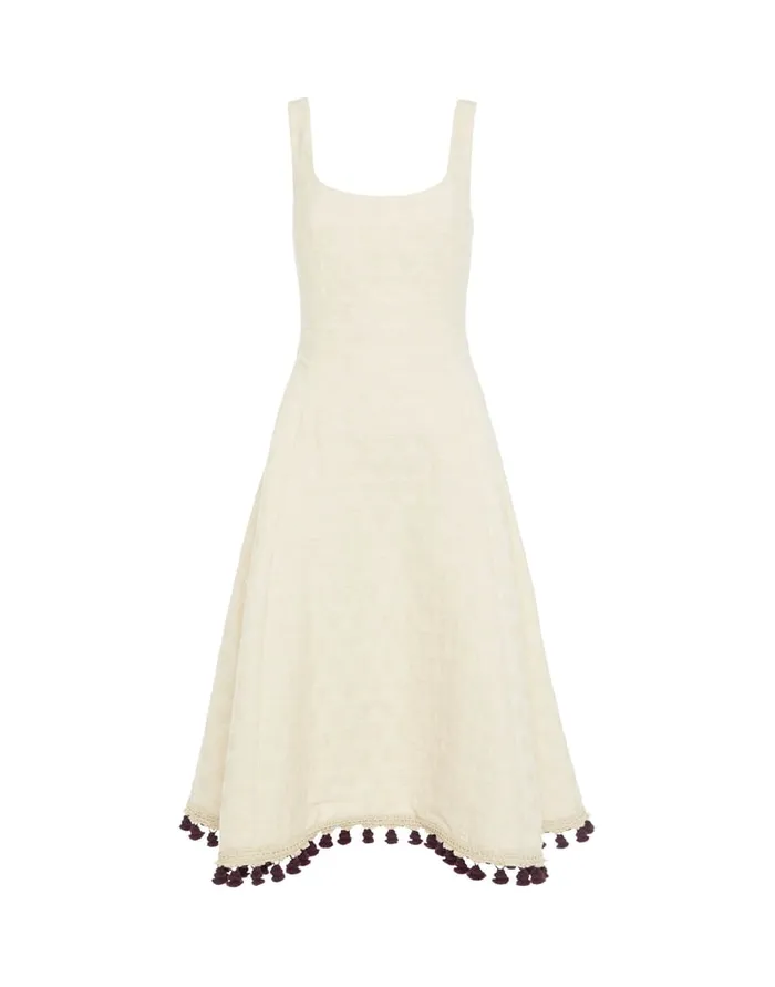 La Doublej Sophia Dress Embroidered Creamy In Jacquard Women Dresses