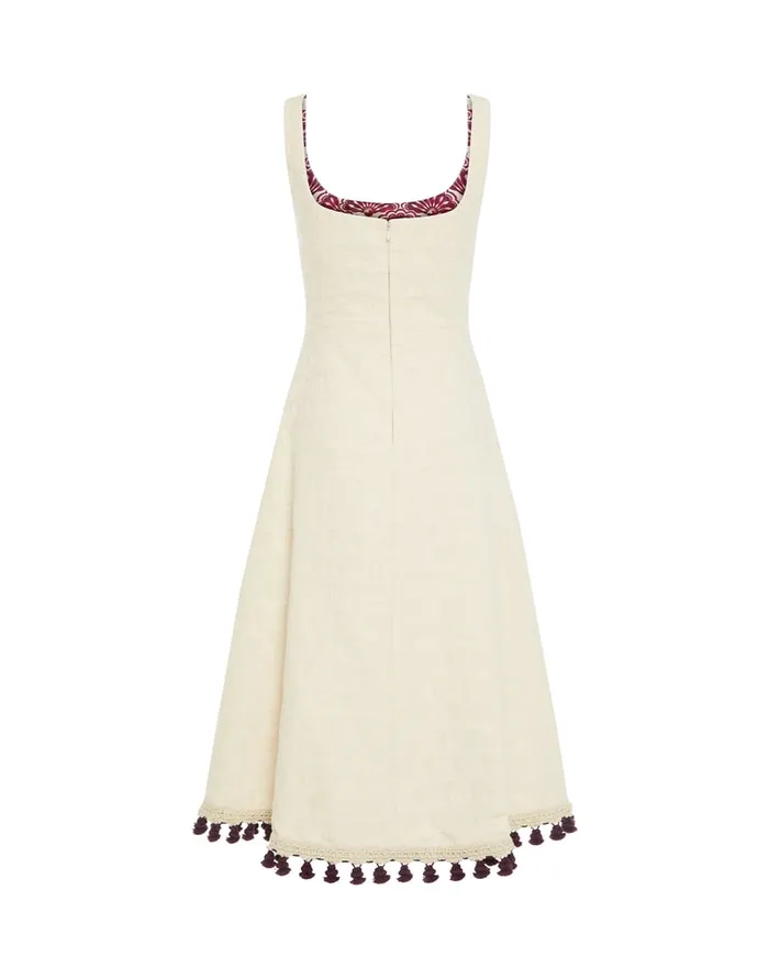 La Doublej Sophia Dress Embroidered Creamy In Jacquard Women Dresses