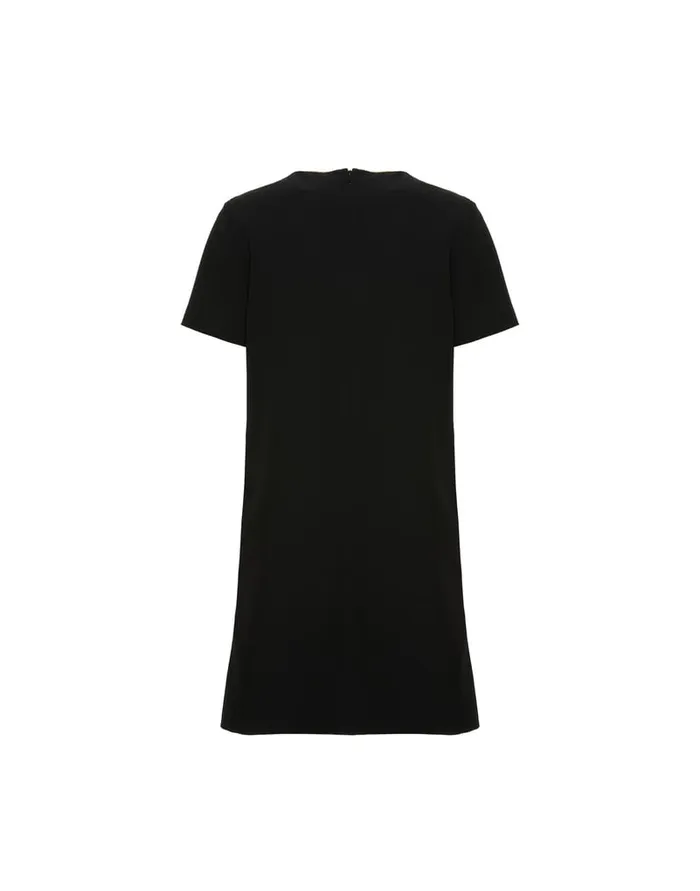 La Doublej Super Mini Swing Dress Solid Black In Techno Cady Women Party Dressing