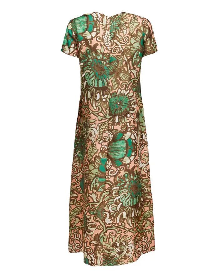 La Doublej Swing Dress Anemone Pink In Twill Silk Women Party Dressing