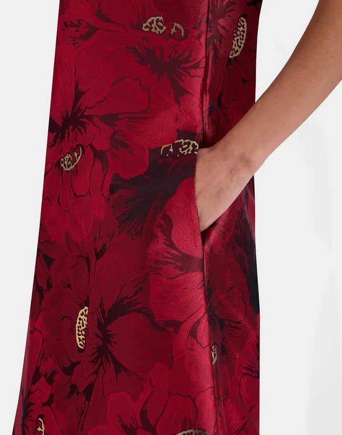 La Doublej Swing Dress Ruby Red In Jacquard Women Dresses