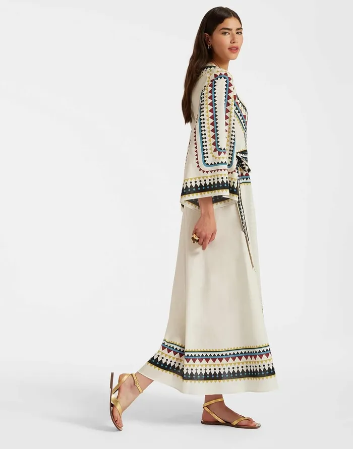 La Doublej The Wrap Dress Doric Place Cream In Cotton Voile Women Dresses
