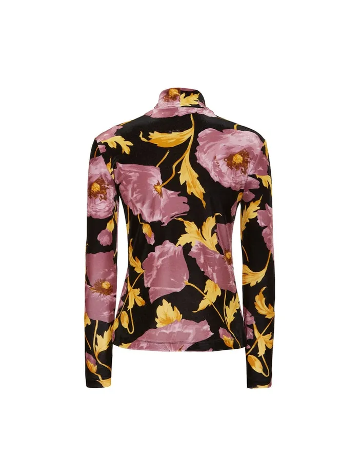 La Doublej Turtleneck Sylph Black In Velvet Stretch Women Shirts and Tops