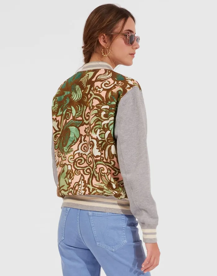 La Doublej Varsity Bomber Anemone Pink In Jersey Harvey Women TShirts and Sweatshirts