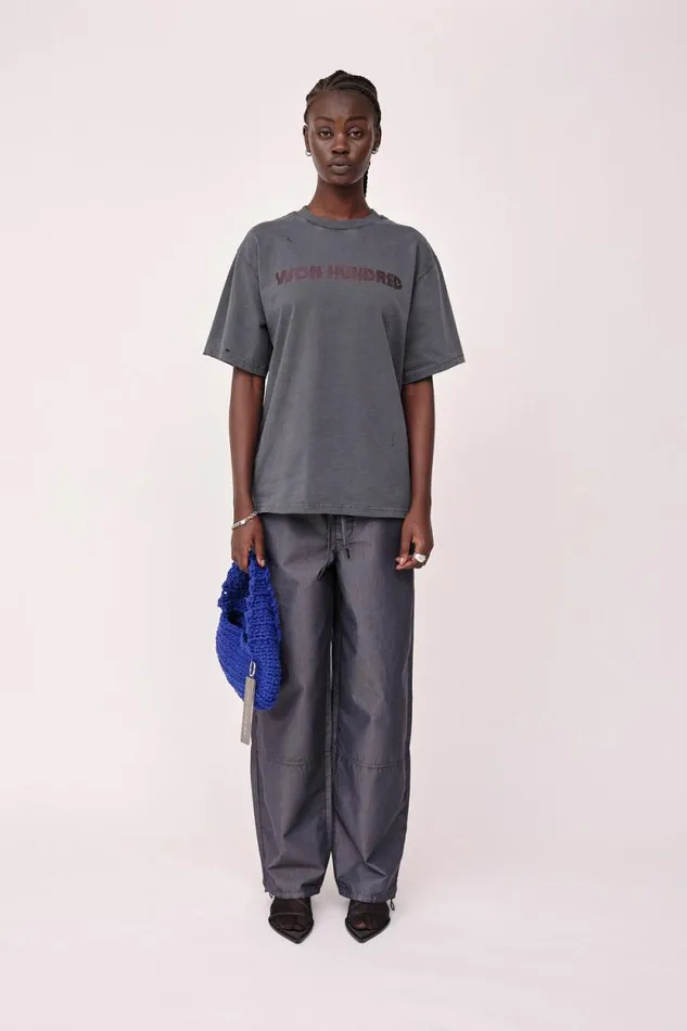 LA STAGGERED 8211 Washed Black WomenMen Won Hundred Tops and Tshirts