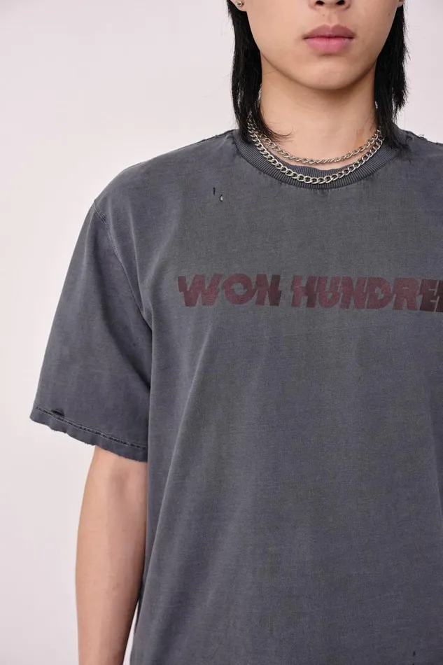 LA STAGGERED 8211 Washed Black WomenMen Won Hundred Tops and Tshirts