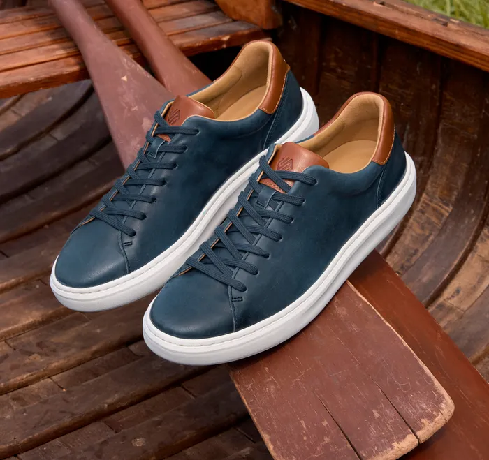 LaceUps Anders LaceToToe Navy Full Grain Johnston and Murphy Men