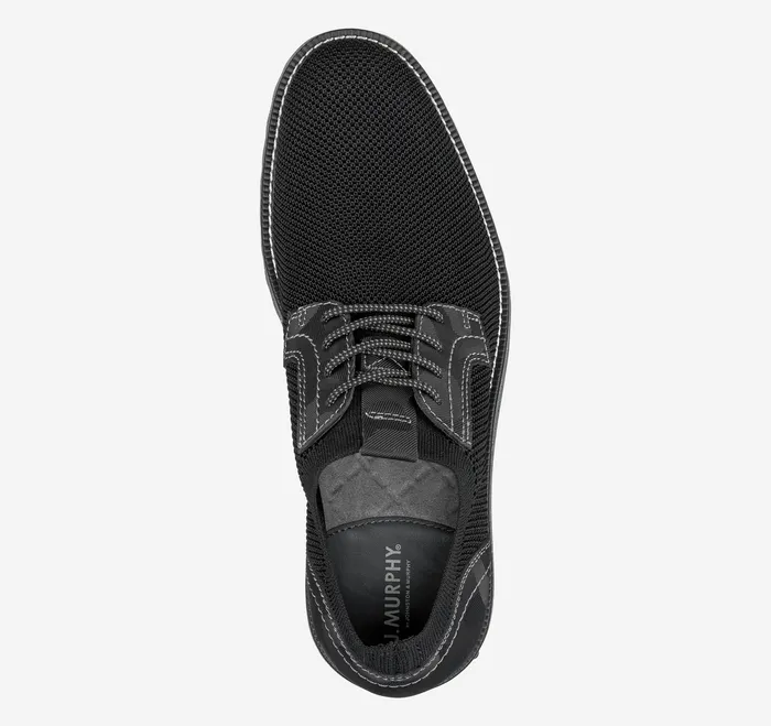 LaceUps Duncan Knit Plain Toe Black KnitCamoEmbossed Leather Johnston and Murphy Men