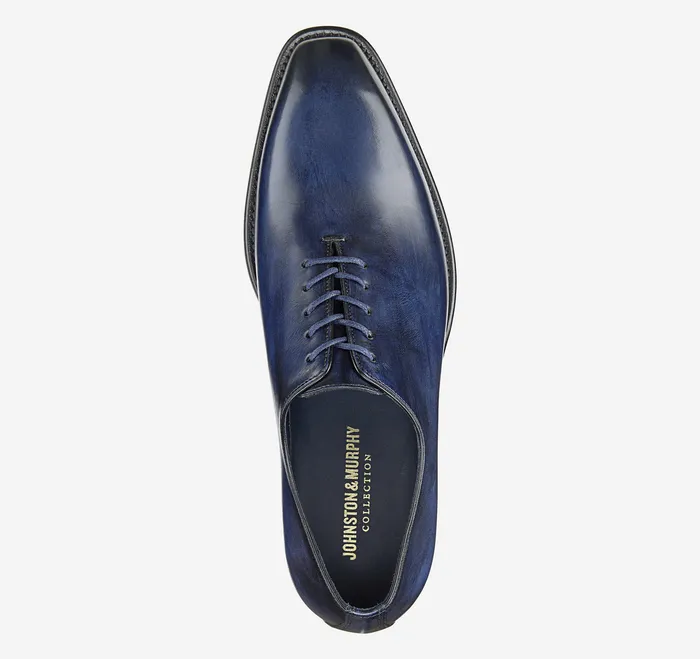 LaceUps Larson Plain Toe Navy Italian Calfskin Johnston and Murphy Men