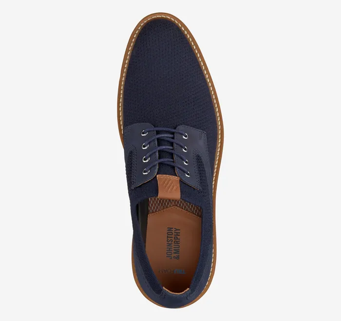 LaceUps Upton Knit Plain Toe Navy Knit 8211 Johnston and Murphy Men