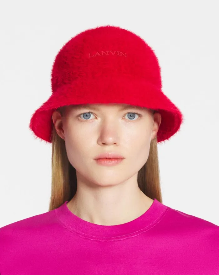 Lanvin Cotton Bucket Hat Poppy Red Women Lanvin Hats