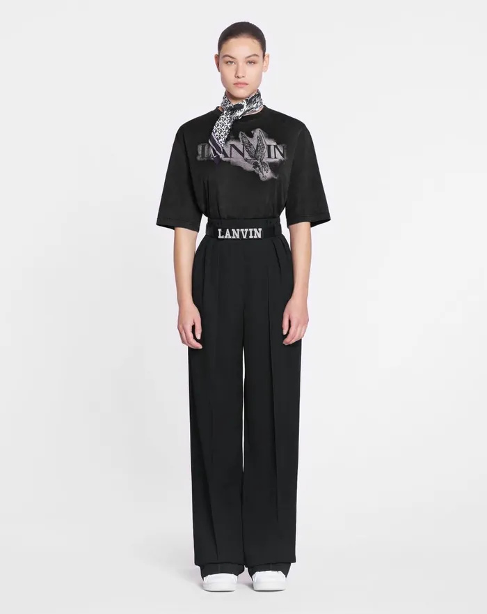 Lanvin X Future Classic Eagle Print Tshirt Black Men Lanvin Tshirts and Polos