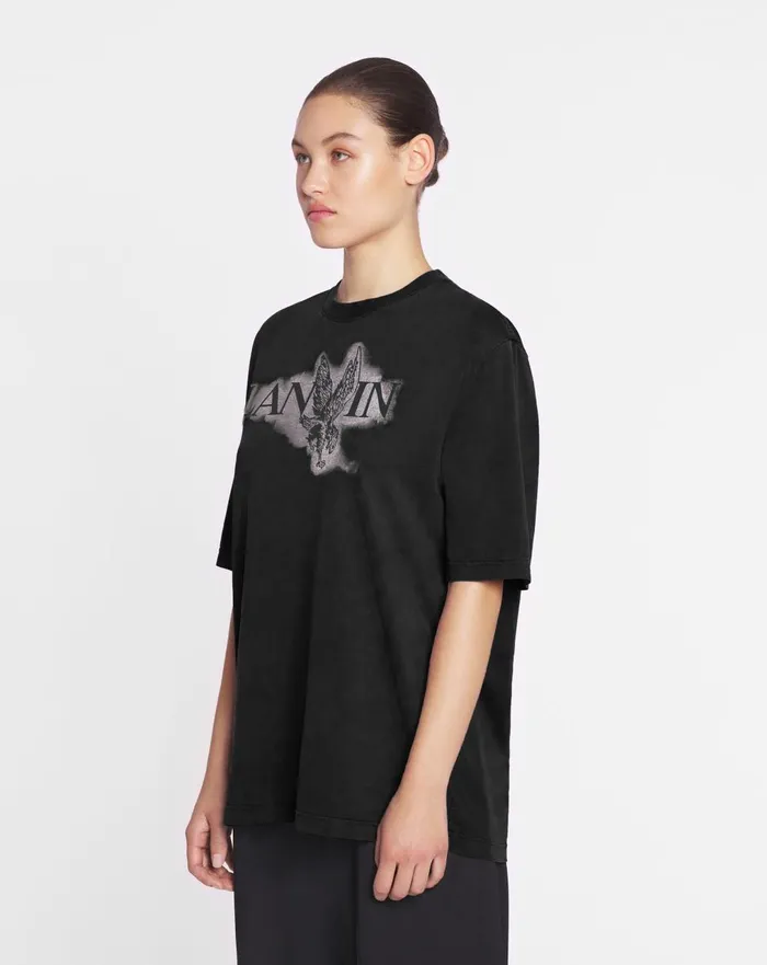 Lanvin X Future Classic Eagle Print Tshirt Black Men Lanvin Tshirts and Polos