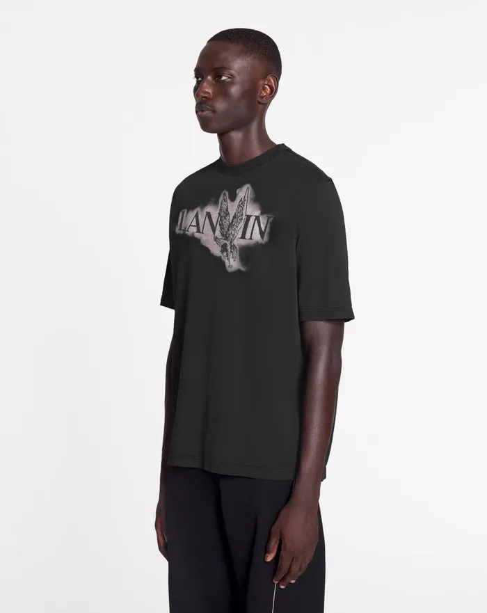 Lanvin X Future Classic Eagle Print Tshirt Black Men Lanvin Tshirts and Polos