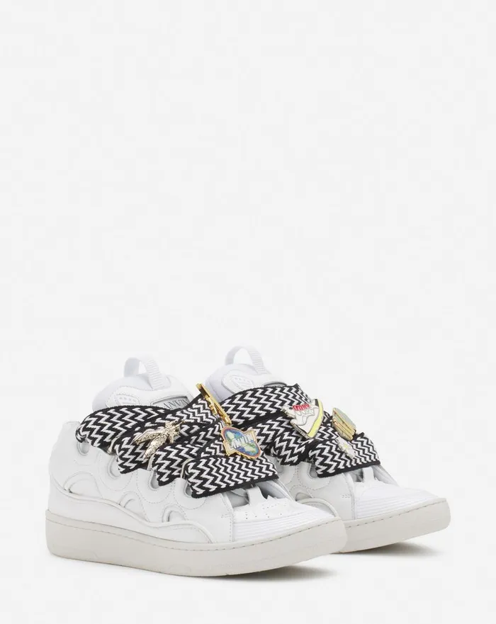 Lanvin X Future Curb 30 Leather Sneakers For Men Whiteblack Men Lanvin Curb Lanvin X Future Curb 30 Leather Sneakers For Men Whiteblack Men Lanvin Curb