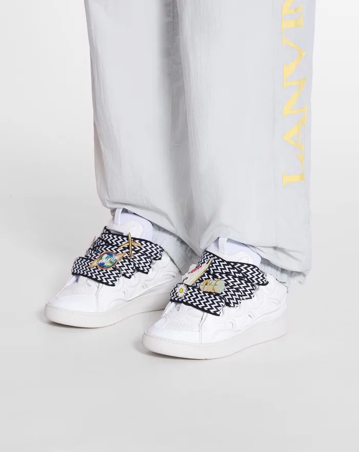 Lanvin X Future Curb 30 Leather Sneakers For Men Whiteblack Men Lanvin Curb Lanvin X Future Curb 30 Leather Sneakers For Men Whiteblack Men Lanvin Curb