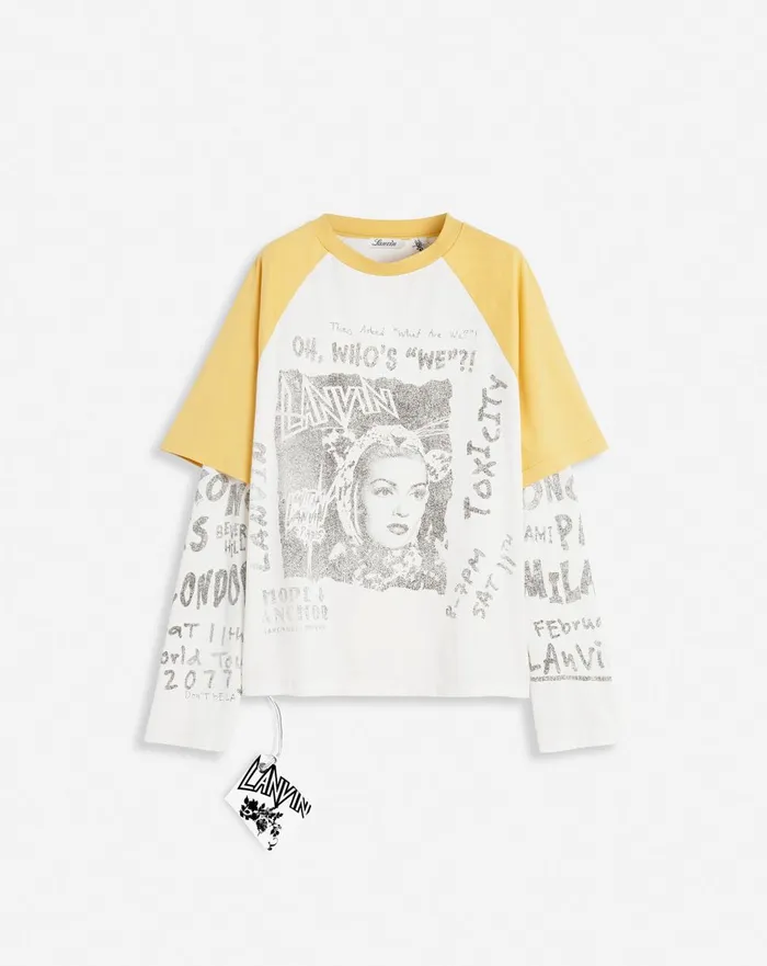 Lanvin X Future Longsleeved Print Tshirt Corn Men Lanvin Tshirts and Polos