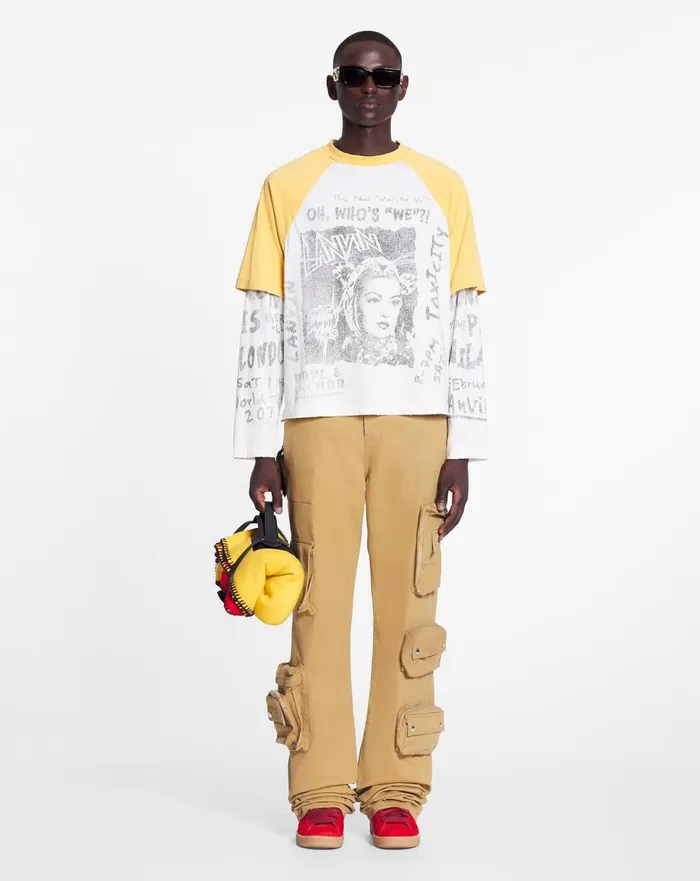 Lanvin X Future Longsleeved Print Tshirt Corn Men Lanvin Tshirts and Polos