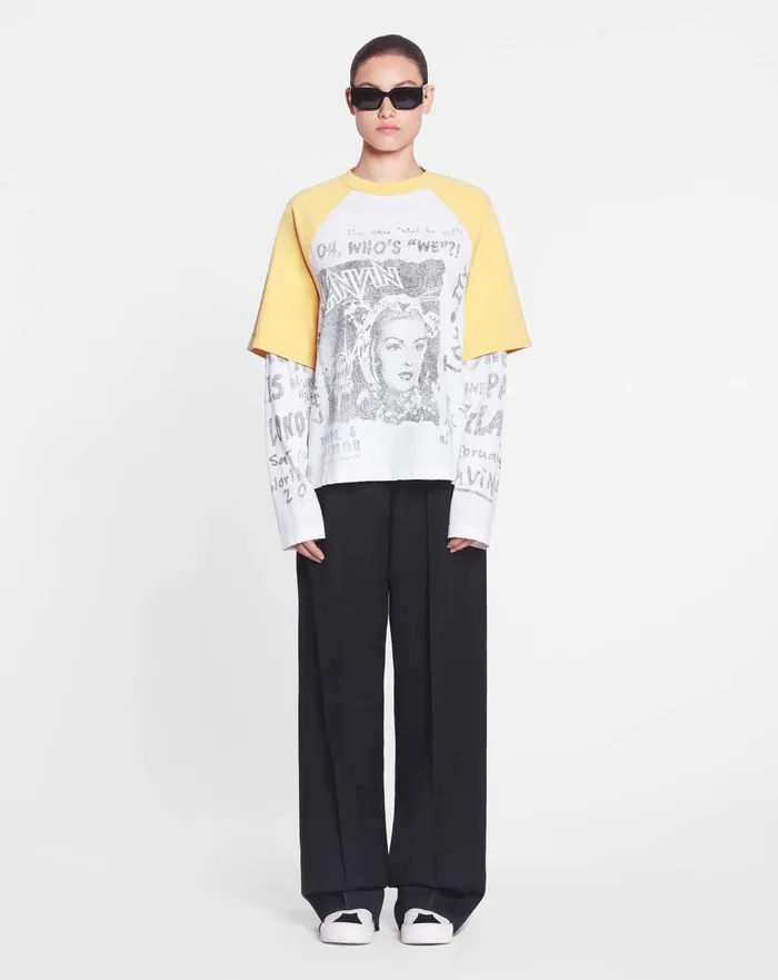 Lanvin X Future Longsleeved Print Tshirt Corn Men Lanvin Tshirts and Polos