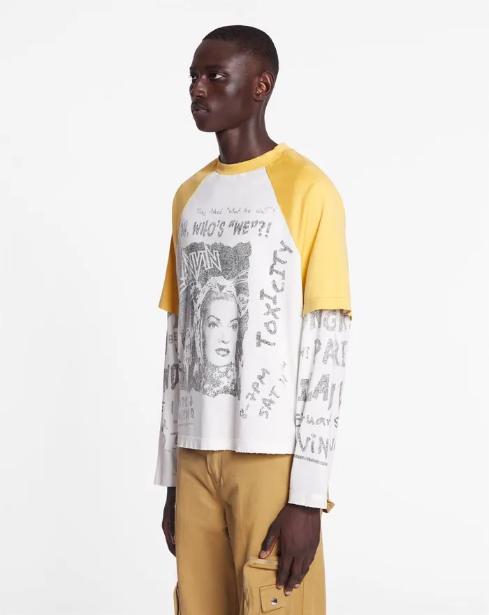 Lanvin X Future Longsleeved Print Tshirt Corn Men Lanvin Tshirts and Polos