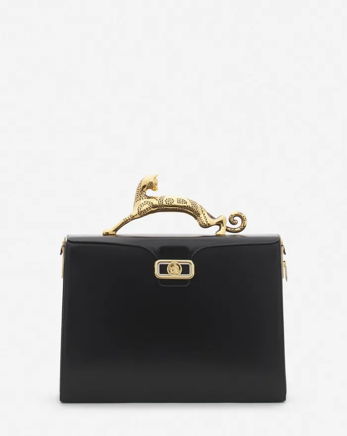 Lanvin X Future Pencil Leather Briefcase Black Men Lanvin Tote Bags