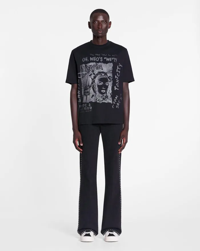 Lanvin X Future Unisex Classic Printed Tshirt Black Women Lanvin TShirts and Sweatshirts Lanvin X Future Unisex Classic Printed Tshirt Black Women Lanvin TShirts and Sweatshirts