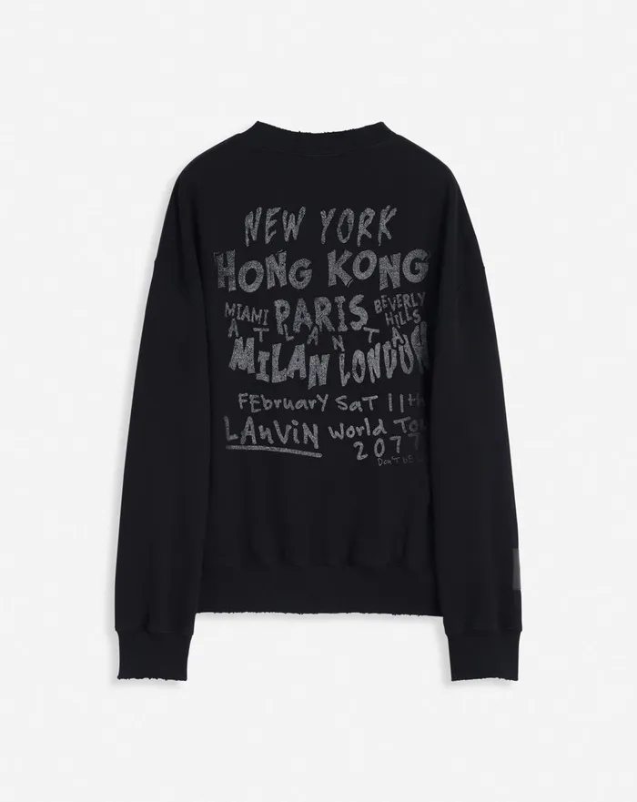 Lanvin X Future Unisex Loosefit Printed Sweatshirt Black Women Lanvin TShirts and Sweatshirts