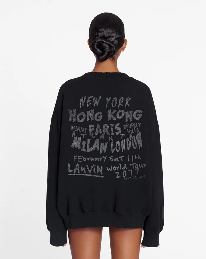 Lanvin X Future Unisex Loosefit Printed Sweatshirt Black Women Lanvin TShirts and Sweatshirts